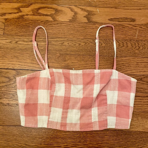 pink and white gingham crop top - Picture 1 of 4